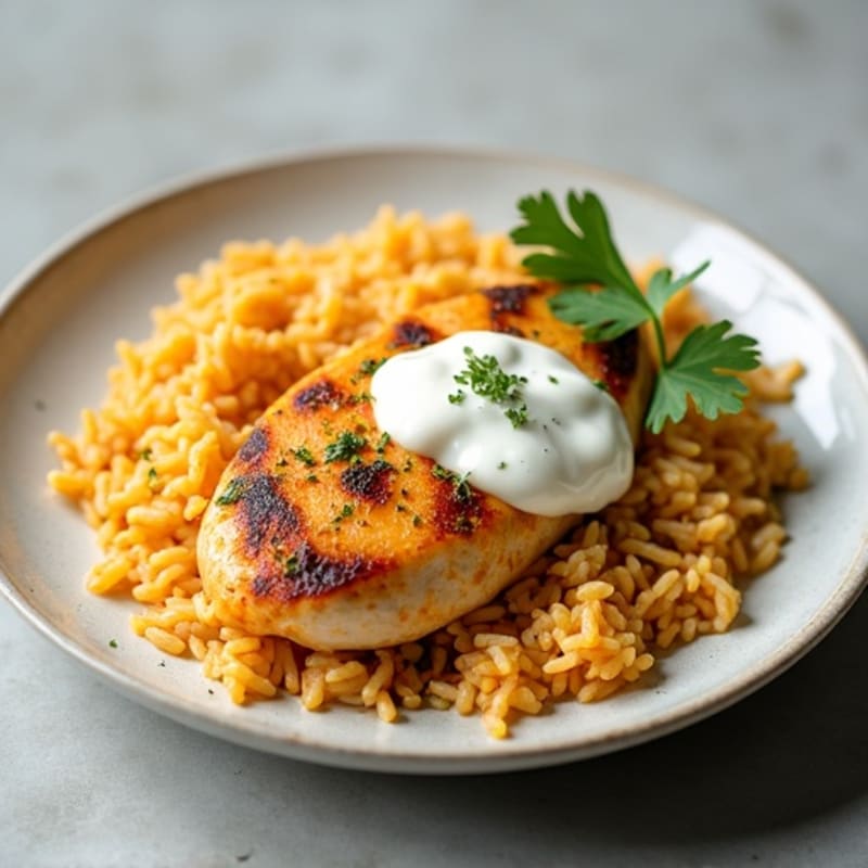 Healthy Creamy Spiced Chicken with Basmati Rice