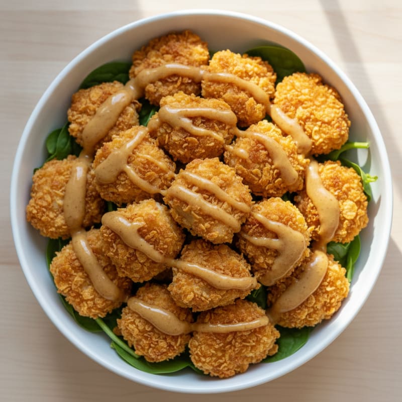 Cornflake Chicken Bowl with Honey Mustard