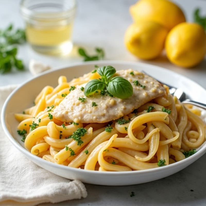 Creamy Lemon-Garlic Chicken Pasta with Fresh Herbs