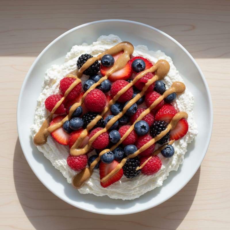 Greek Yogurt Protein Mousse with Mixed Berries