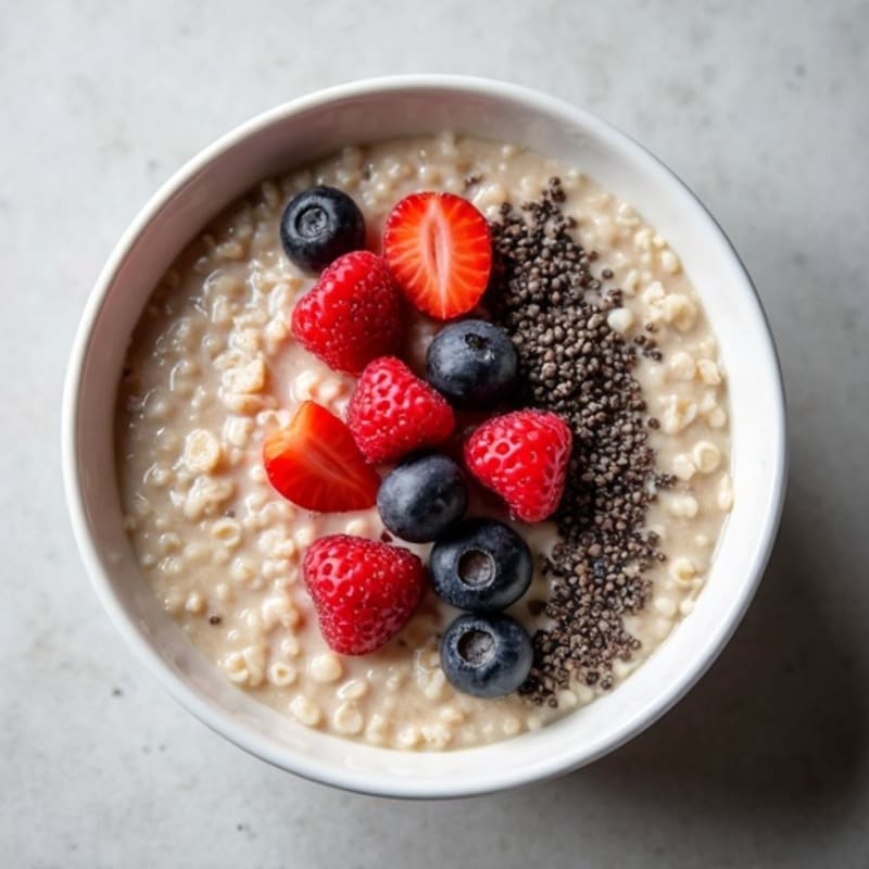 Protein-Packed Creamy Overnight Oats with Fresh Berries and Chia