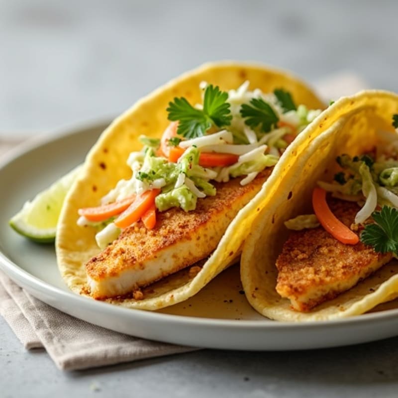 Crispy Baked Fish Tacos with Lime Slaw