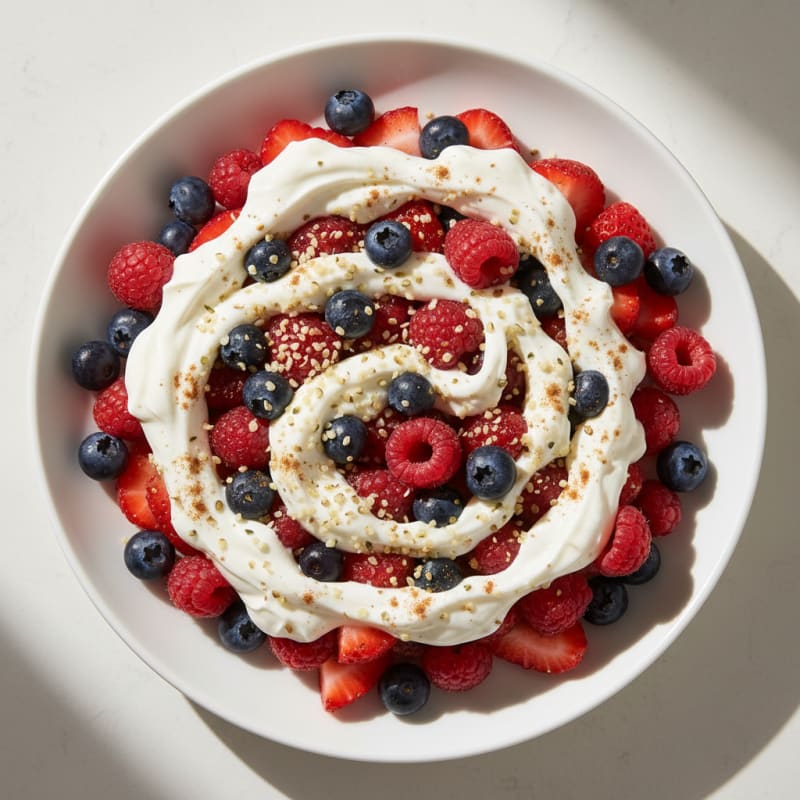 Greek Yogurt Protein Parfait with Mixed Berries