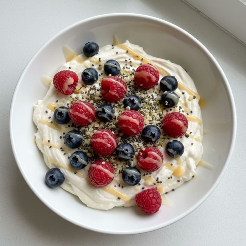 Silky Greek Yogurt Protein Pudding with Berries