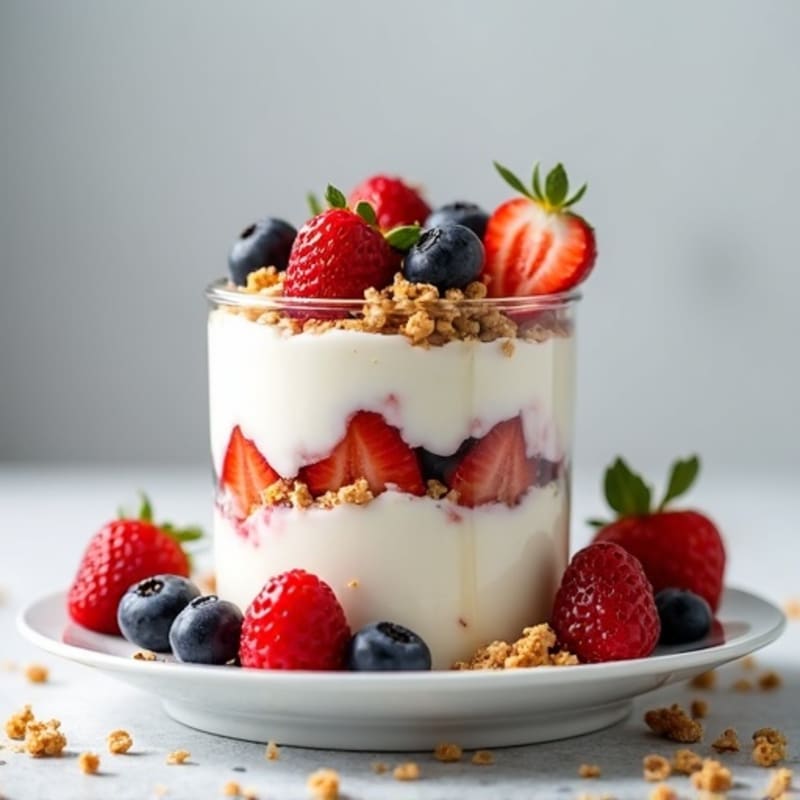 Creamy Greek Yogurt Protein Parfait with Mixed Berries