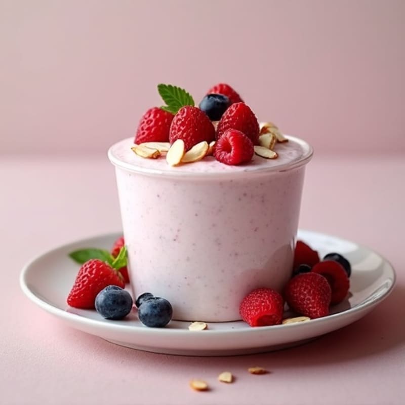 Greek Yogurt Protein Mousse with Mixed Berries