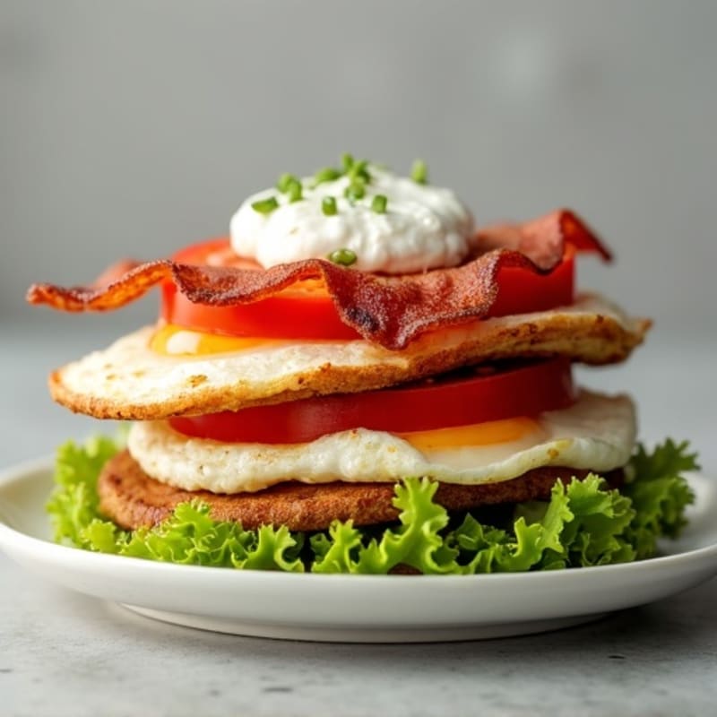 Crispy Turkey Bacon Lettuce Tomato Stack