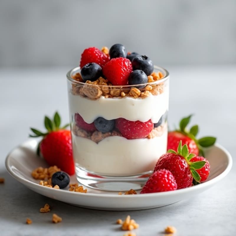 Greek Yogurt Protein Parfait with Mixed Berries