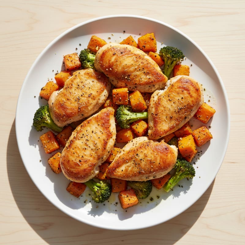 Crispy Roasted Chicken and Sweet Potato Bake