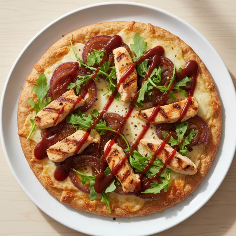 Smoky BBQ Chicken Flatbread with Caramelized Onions
