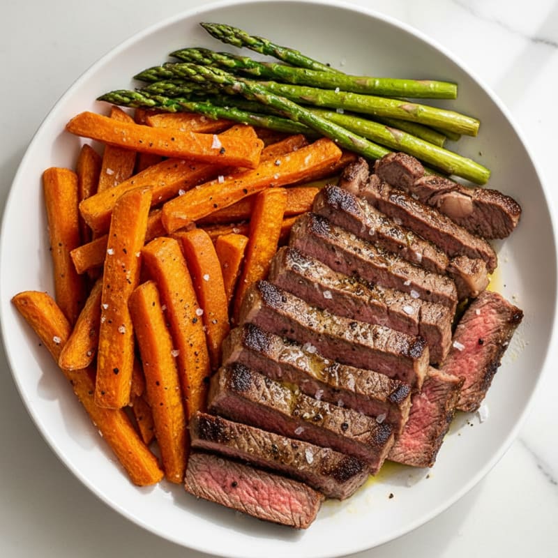 Lean Steak and Roasted Sweet Potato Fries Bowl