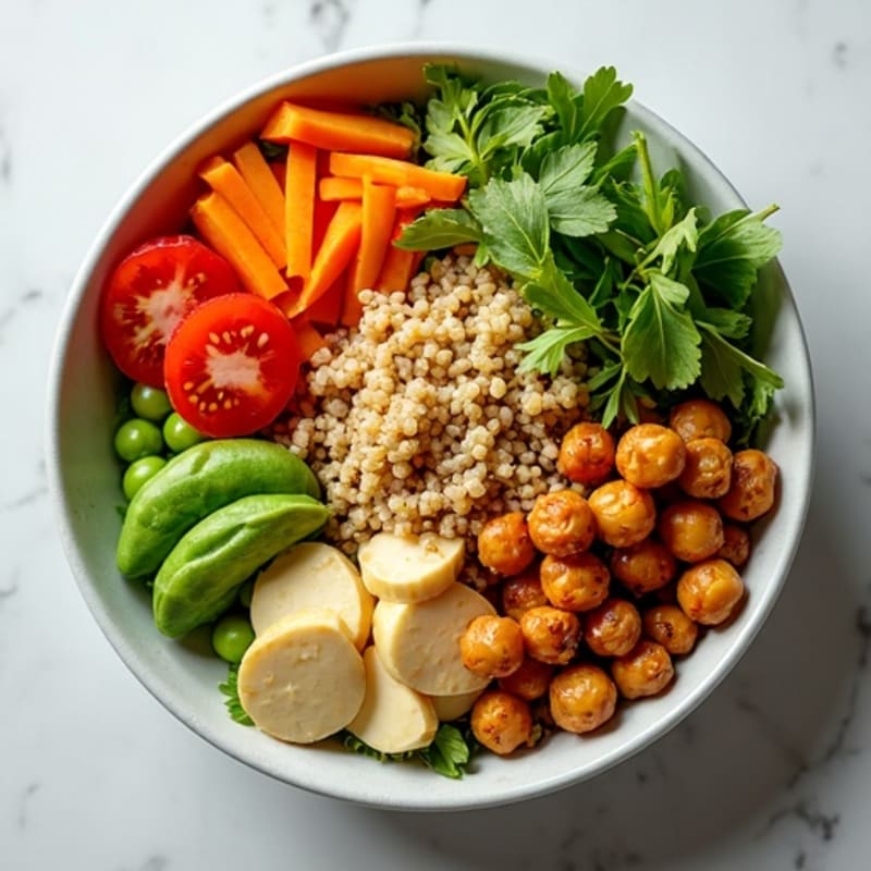 Crispy Roasted Chickpea Buddha Bowl with Tahini Sauce