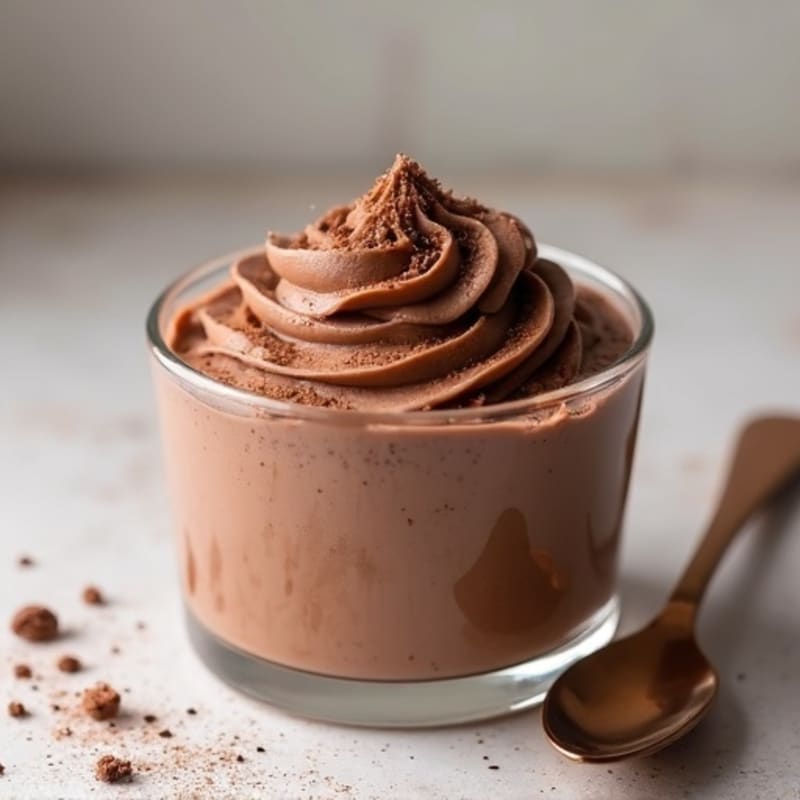 Creamy Chocolate Protein Mousse with Chia and Almond Butter