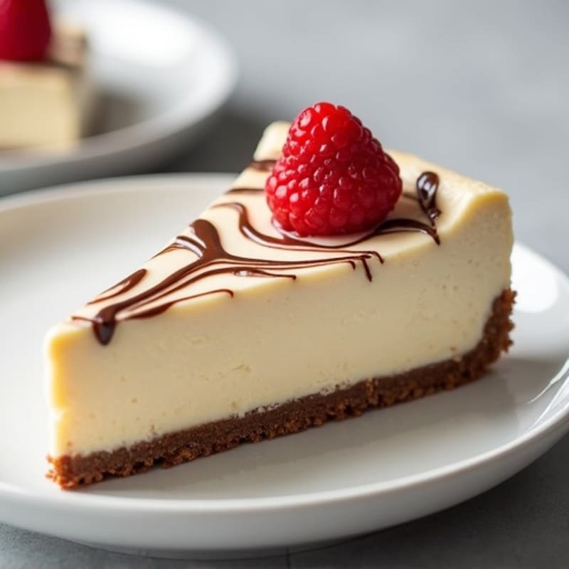 Protein Cheesecake with Chocolate Swirl