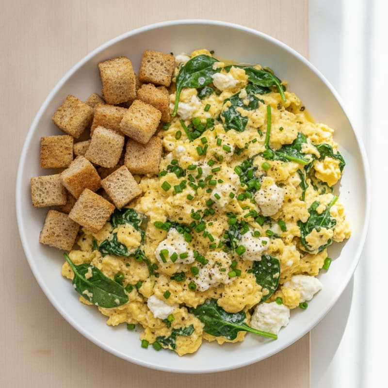 High-Protein Creamy Cottage Cheese Scramble