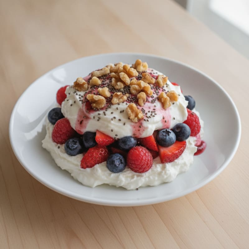 Greek Yogurt Protein Parfait with Mixed Berries