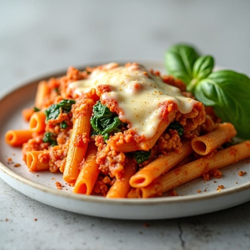 Hearty Baked Ziti with Lean Ground Turkey and Spinach