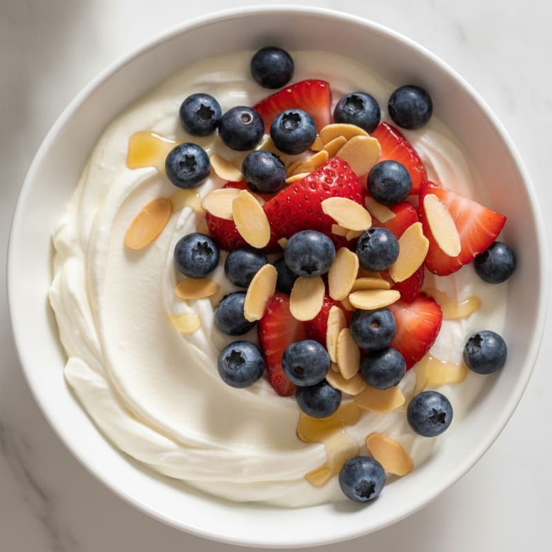 Creamy Greek Yogurt Protein Bowl with Berries and Almonds