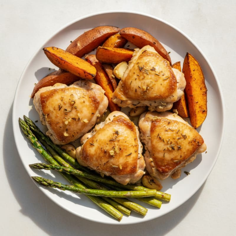 Garlic Herb Roasted Chicken Thighs