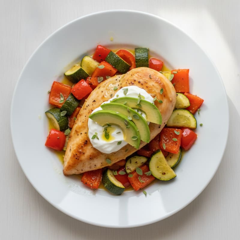Oven-Baked Chicken Breast with Roasted Vegetables