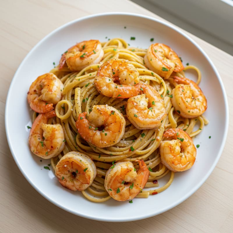 Garlic Butter Shrimp Scampi with Linguine