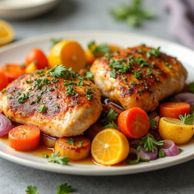 Sheet Pan Lemon Herb Chicken with Roasted Root Vegetables
