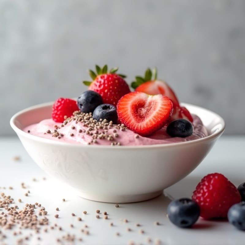 Silky Greek Yogurt Protein Mousse with Mixed Berries
