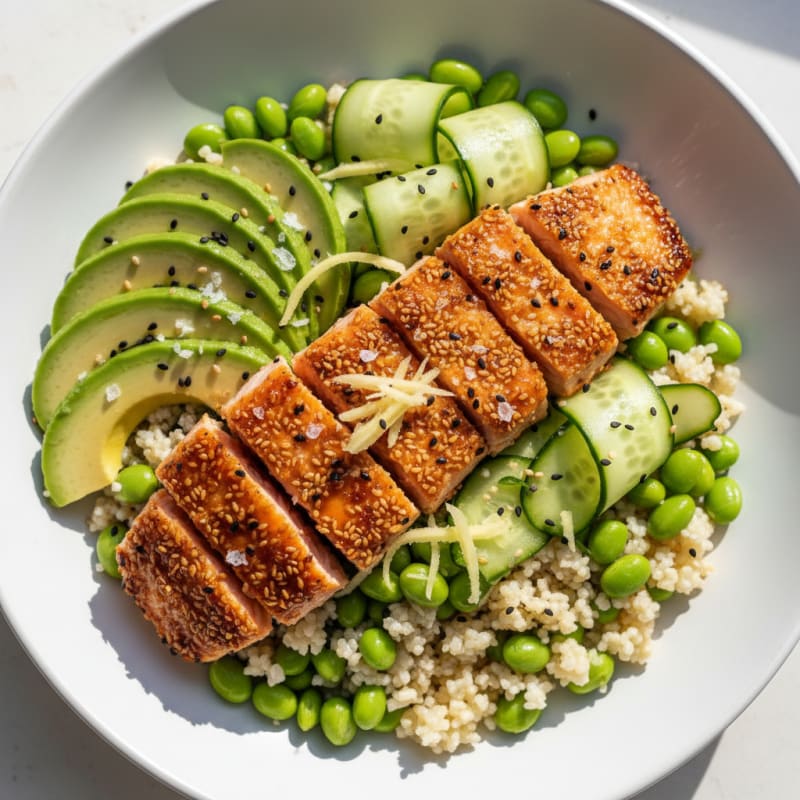 Crispy Sesame Salmon Sushi Bowl