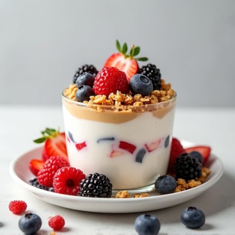 Creamy Greek Yogurt Parfait with Protein Granola and Berries