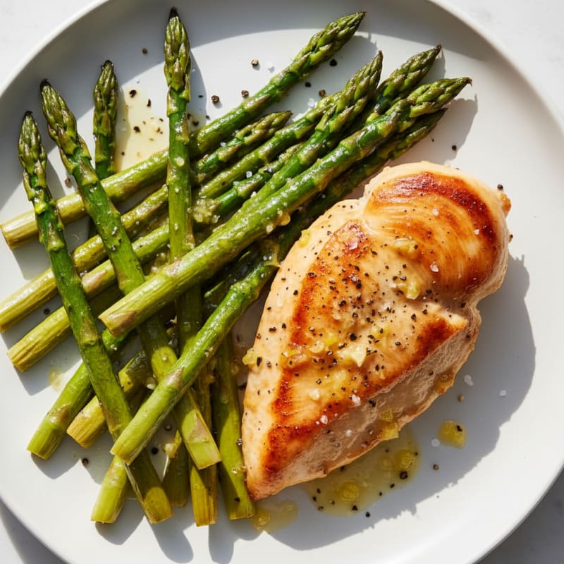 Roasted Asparagus with Lemon-Garlic Drizzle
