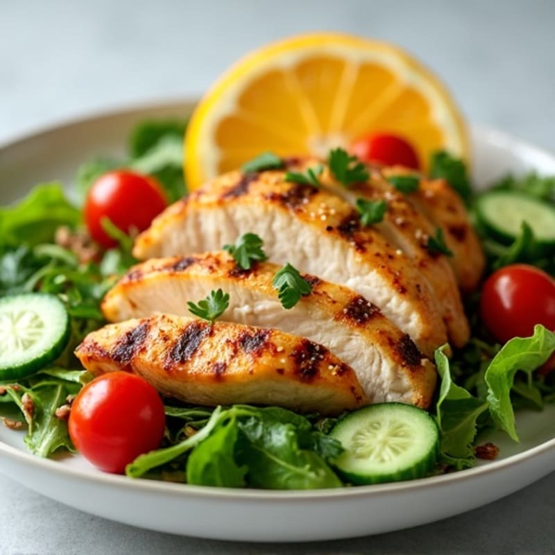 Grilled Chicken Breast with Mixed Greens and Citrus Vinaigrette