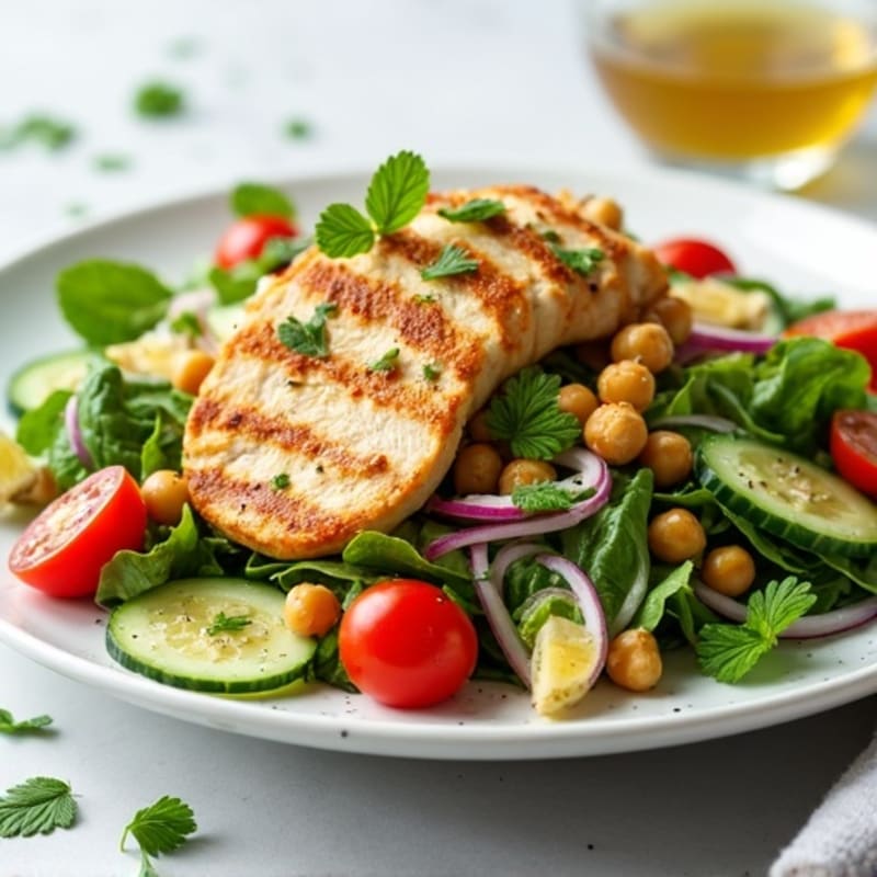 Fresh Herb-Citrus Chicken Salad with Crispy Chickpeas