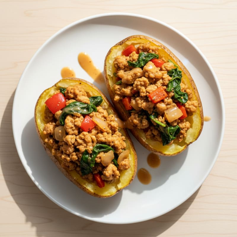 Ground Turkey Stuffed Baked Potatoes