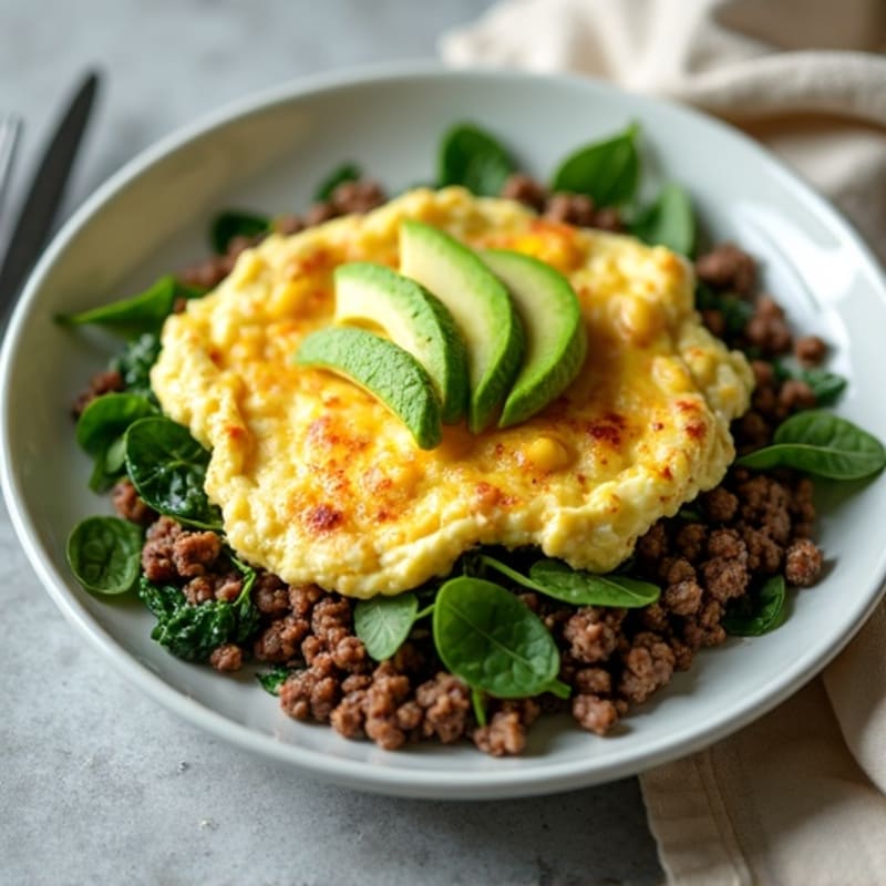 Beef and Spinach Egg White Scramble