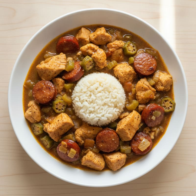 Spicy Creole Chicken and Sausage Gumbo