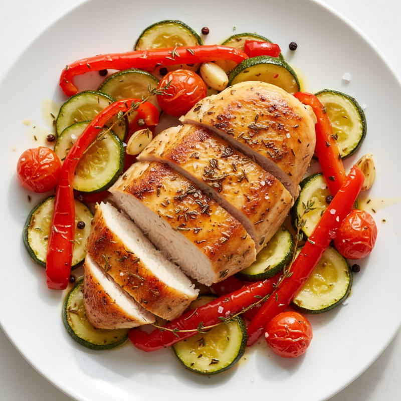 Herb-Roasted Chicken Breast with Garden Vegetables