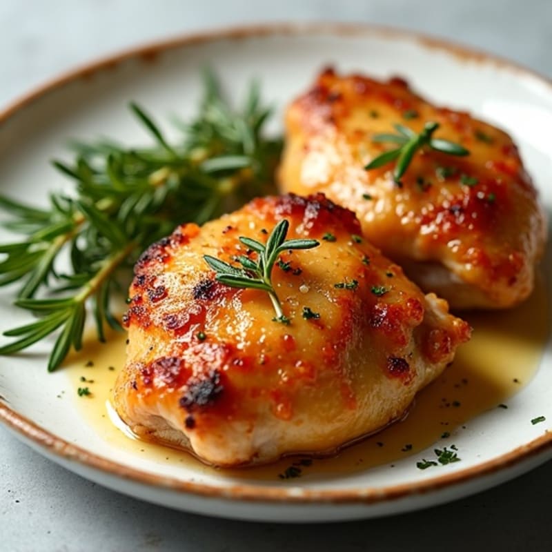 Crispy Herb-Roasted Chicken Thighs with Garlic
