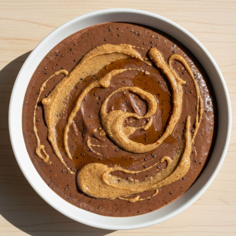 Silky Chocolate Protein Pudding with Almond Butter Swirl