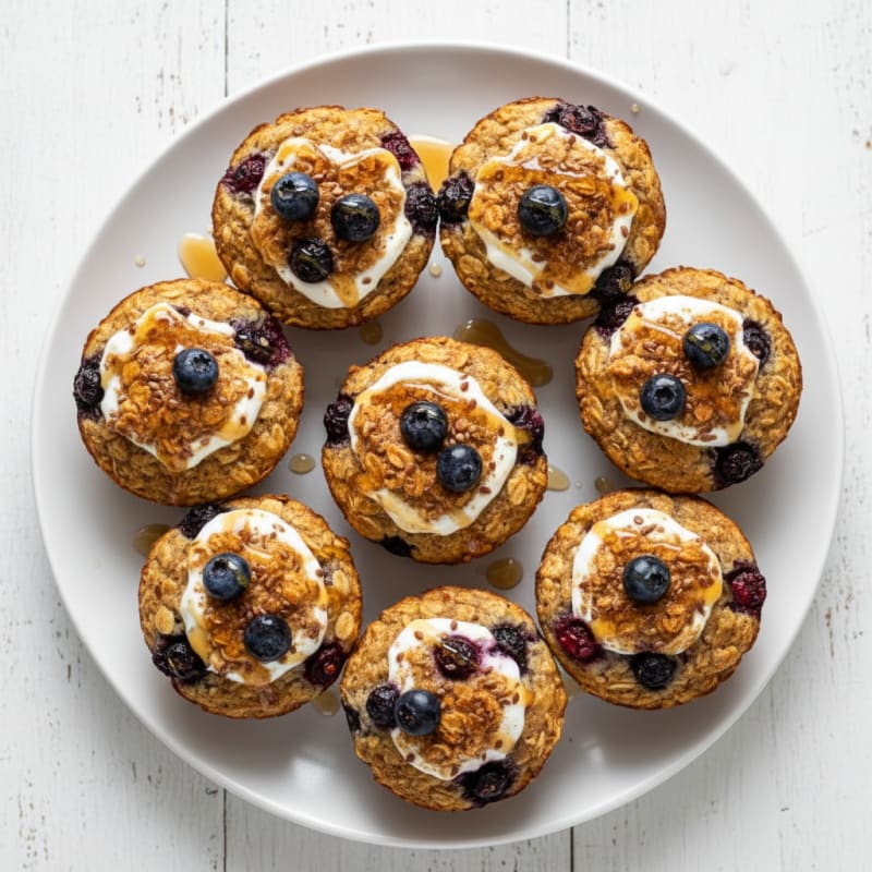 Golden Baked Berry Oatmeal Cups