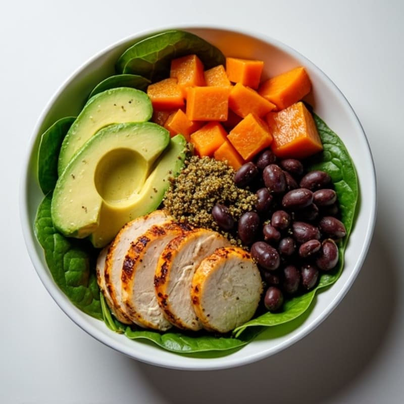 Sweet Potato and Black Bean Power Bowl with Creamy Avocado