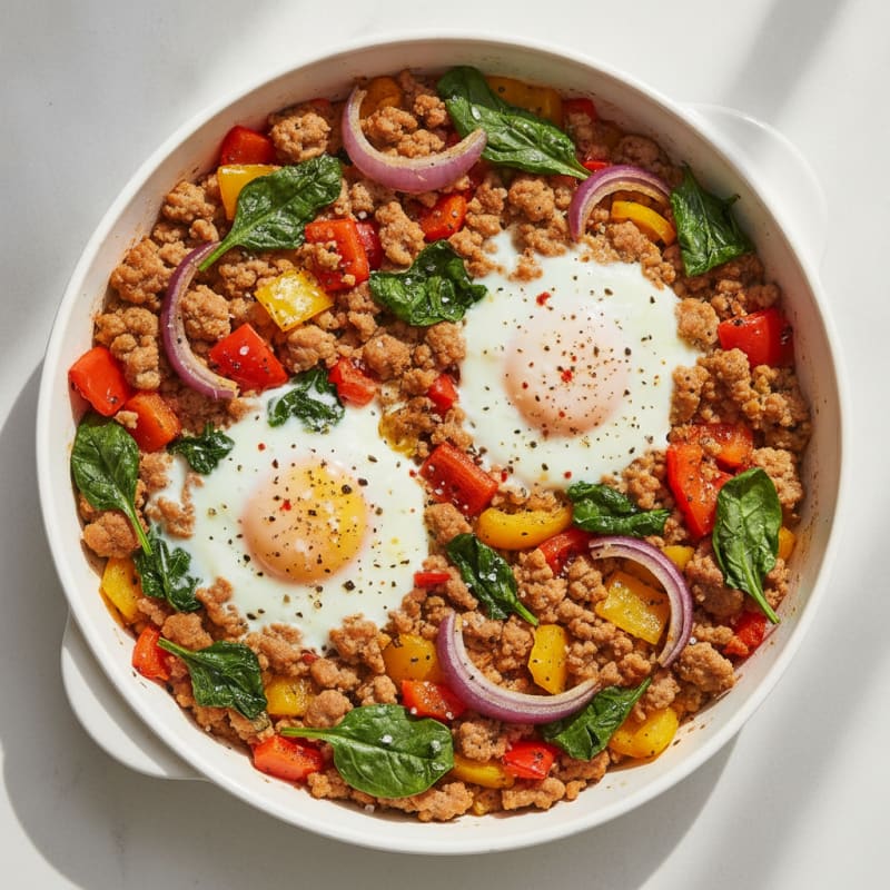 Baked Eggs with Roasted Vegetables
