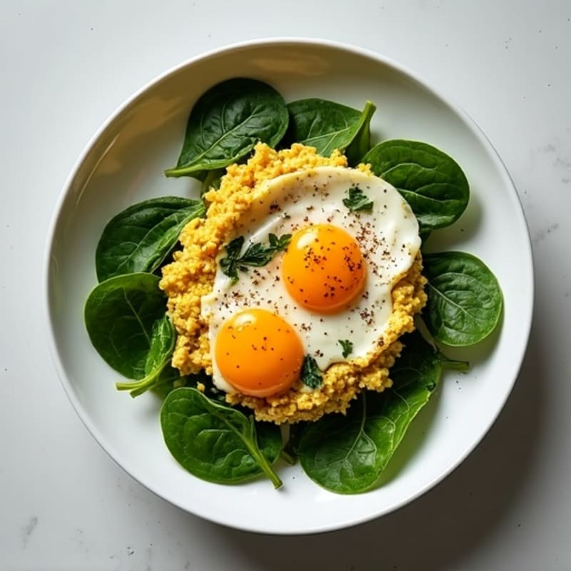 Silky Tofu and Spinach Scramble with Hemp Seeds