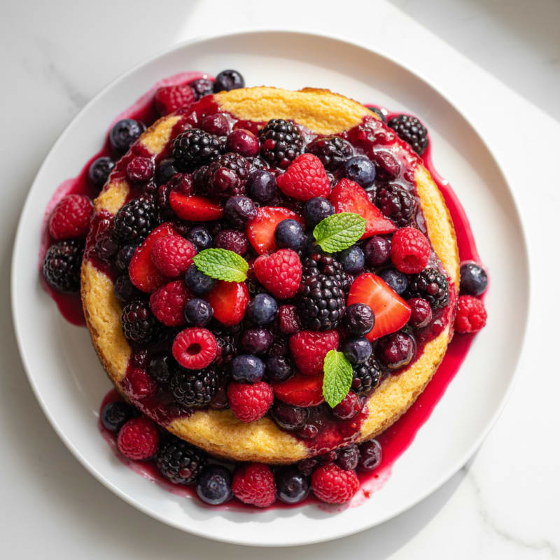 Creamy Greek Yogurt Protein Cheesecake with Mixed Berries