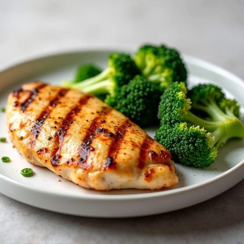 Grilled Chicken Breast with Steamed Broccoli