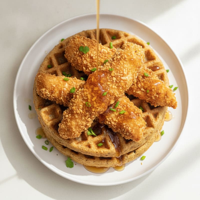 Golden Chicken and Waffles