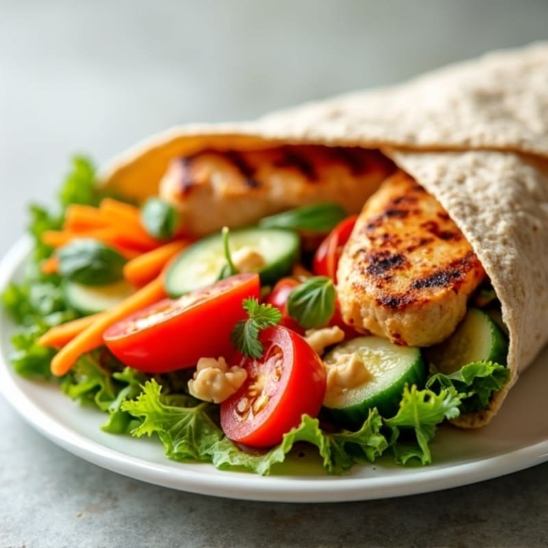 Crunchy Grilled Chicken and Fresh Veggie Wrap