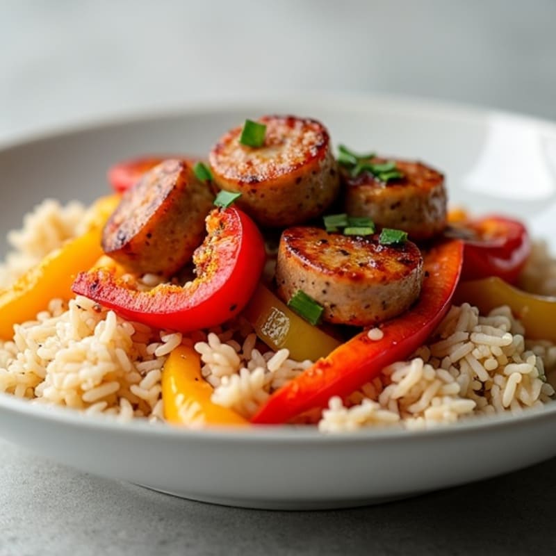 Spicy Italian Sausage Stir-Fry with Jasmine Rice