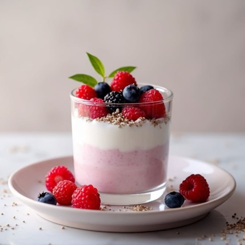 Creamy Greek Yogurt Protein Mousse with Mixed Berries