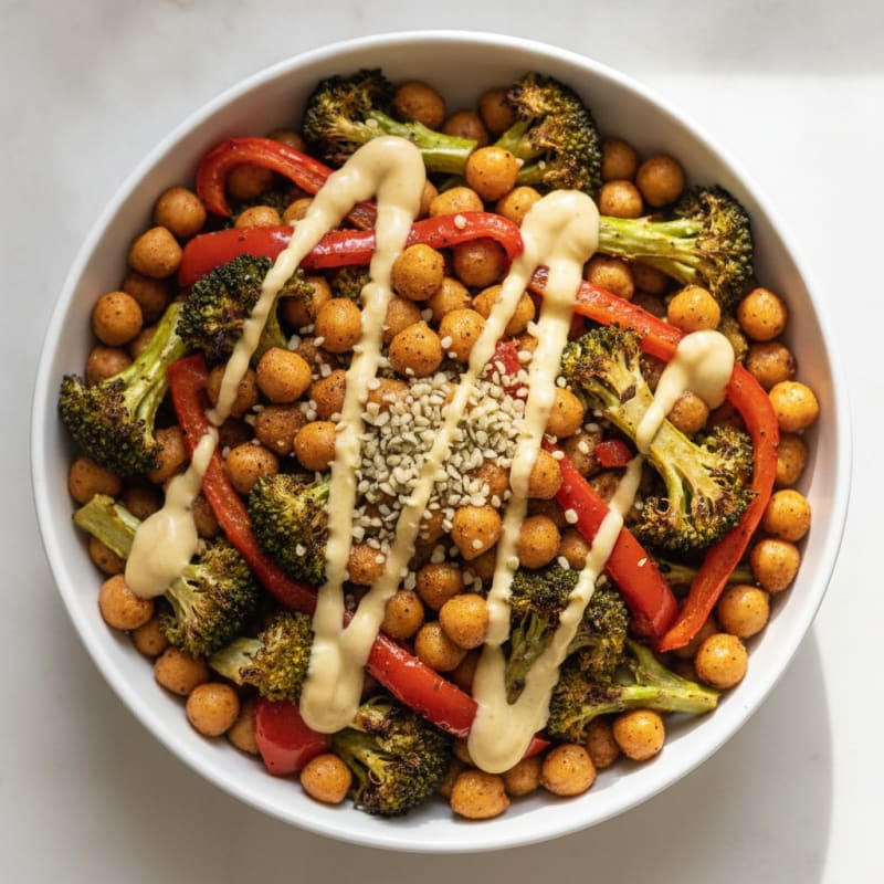 Roasted Vegetable and Chickpea Bowl