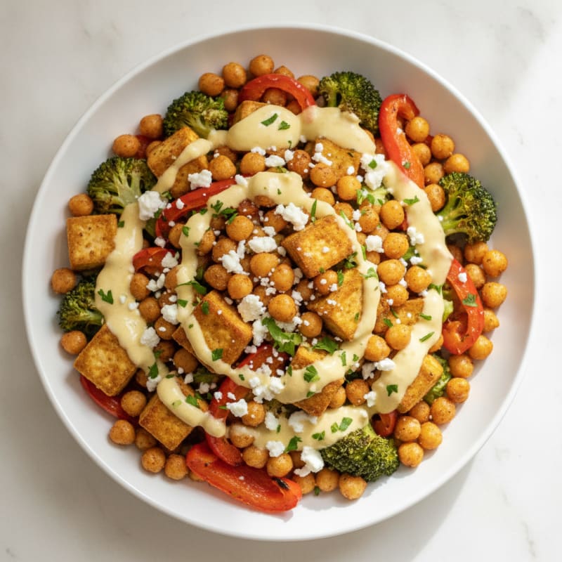 Roasted Vegetable and Chickpea Bowl